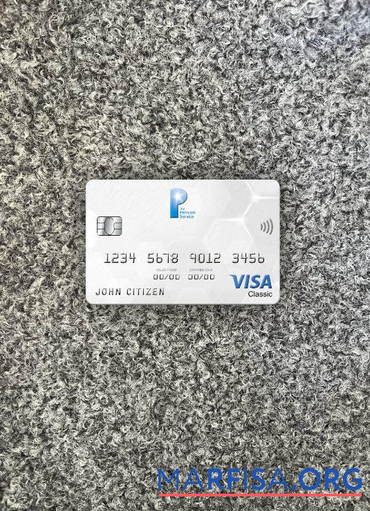 Realistic United Kingdom The Pension Service bank visa classic card photolook front real example